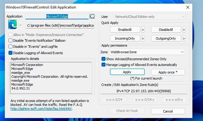 Browser mit Windows 10 Firewall Control im Griff behalten. (Joos)