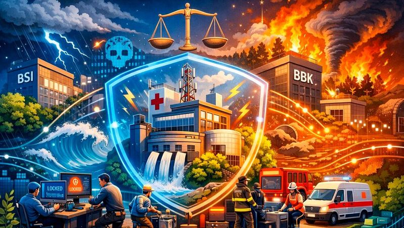 Mit dem „Gesetz zur Umsetzung der Richtlinie (EU) 2022/2557 und zur Stärkung der Resilienz kritischer Anlagen“ gewinnt nun auch die physische und organisatorische Widerstandsfähigkeit einzelner Anlagen an Bedeutung. (Bild:  Dall-E / KI-generiert)