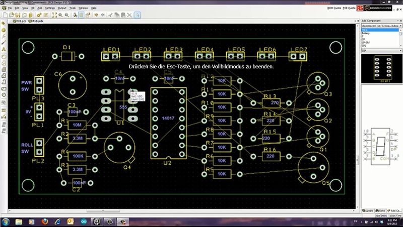 Design Spark PCB: Steckverbinder platzieren (Bild: RS Components)