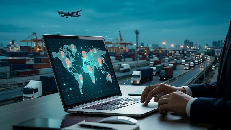 Digitale Vernetzung in globalen Lieferketten. Im Projekt EDCar ermöglicht der souveräne Austausch standardisierter Materialdaten fundiertere Entscheidungen entlang der Automobil-Lieferkette.(Bild:  © Rimsha/stock.adobe.com - generiert mit KI)