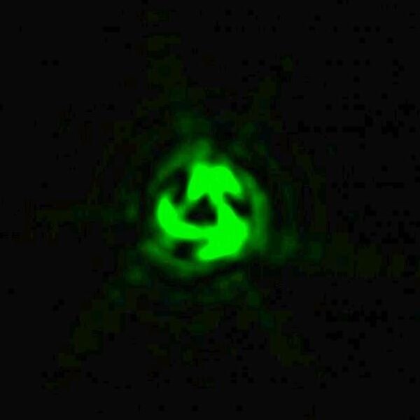 A metasurface can generate strange new beams of light that swirl and corkscrew. The black hole in the center of these vortices can be used to image features smaller than half a wavelength of light or move tiny molecules. (Video courtesy of the Capasso Lab/Harvard Seas)