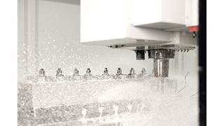 Mit einem von Starrag selbstentwickelten und für die Hochleistungszerspanung (HPC) ausgelegten Hartmetallfräser „Cylindrical Endmill Cutter Durchmesser 40 R1.24“ (18 Zähne) realisierten die Frässpezialisten ein Zeitspanvolumen von 1.516 Kubikzentimetern pro Minute.  (Bild: Starrag)