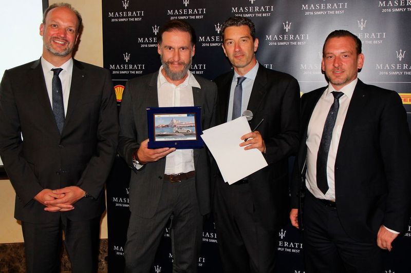 Von links: Maserati-Aftersales-Manager Steffen Heil, Harald Osing, Aftersales-Manager beim Autohaus Gohm in Böblingen, Maserati-Aftersales-Marketing-Manager Armando Bigliocchi und Maserati-Aftersales-Business-Manager Marc Hanke. (Maserati)