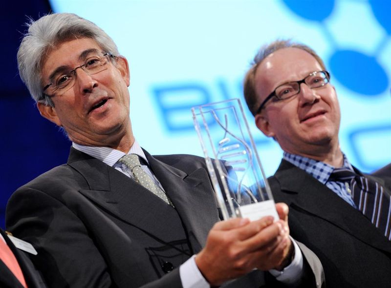 Jack Barbut, CEO von NovImmune, und Dr. Luca Bolliger, Director Business Development freuen sich über Ihre Auszeichnung mit dem renommierten European Biotechnica Award  (Bild: Deutsche Messe)