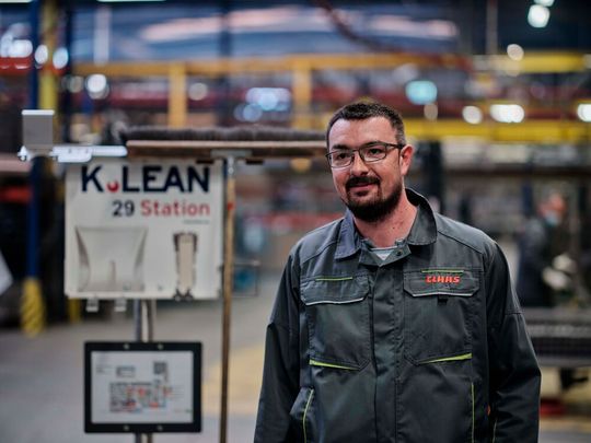 Die Reinigungsstation im Einsatz bei Claas.(Bild:  KTS GmbH & Co. KG)