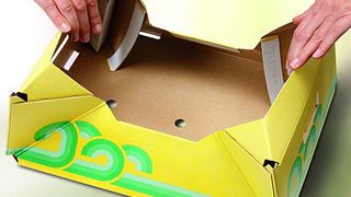 War 2009 für den Fruit Logistica Innovation Award nominiert: die patentierte, leicht manuell auffaltbare Wasgau-Steige. Bild: Schumacher Packaging (Archiv: Vogel Business Media)