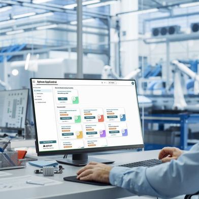 Grundlage für Smart-Factory-Konzepte: Die KI-native Plattform AppCentral vereint ERP, MES, Logistik- und KI-Funktionen in einer Oberfläche – alle relevanten Daten ohne Systemwechsel im Blick.  (Bild: Aptean)