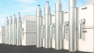 Das modulare Kraftwerk in Liverpool: In jedem Container befinden sich vier der E4-Kleinkraftwerke. (Schneider Electric)