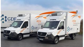 Unitax-Lieferfahrzeuge für die Impfstofflogistik: In Brandenburg verteilt der Dienstleister mit GDP-, GSP- und GMP-Zertifikaten den temperaturempfindlichen Biontech/Pfizer-Impfstoff. (Bild: Unitax)