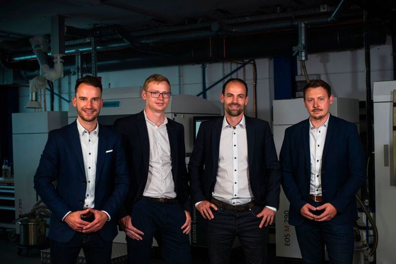 Die Geschäftsführer von Additive Drives (v.l.): Philipp Arnold, Lasse Berling, Dr. Jakob Jung, Axel Helm. (Bild: Additive Drives)