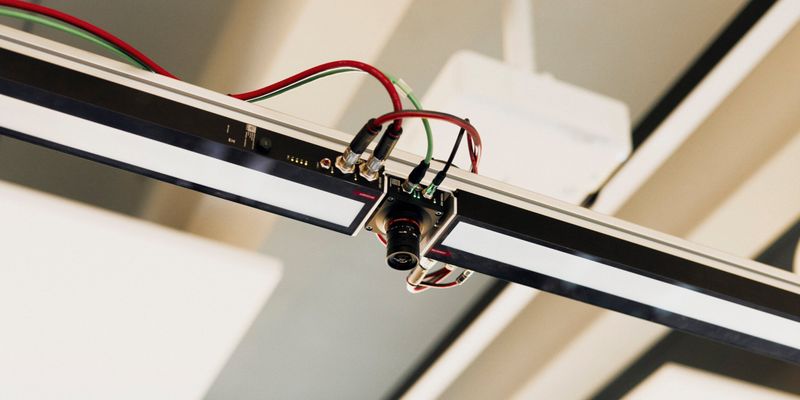 Für die präzise Kugelerkennung setzten die Studierenden eine monochrome Kamera mit verschiedenfarbigen Blitzen ein. Mithilfe eines Machine-Learning-Modells werden die Kugeln erkannt, klassifiziert und ihre Positionen millimetergenau bestimmt. (Bild: P. Pollmeier/HSBI)