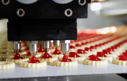 Automatisierte Keksproduktion: Anlagen für die Lebensmittel- und Getränkeindustrie sollten ein hohes Maß an Hygiene, Sicherheit, Konformität und Lebensdauer mitbringen. (Symbolbild)(Bild:  Laurentiu Iordache - stock.adobe.com)