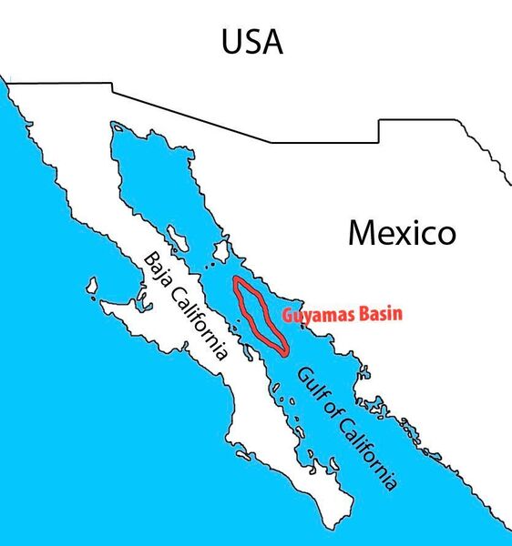 Von hier stammen die Proben: Das Guaymas-Becken im Golf von Kalifornien. (MPI Bremen)