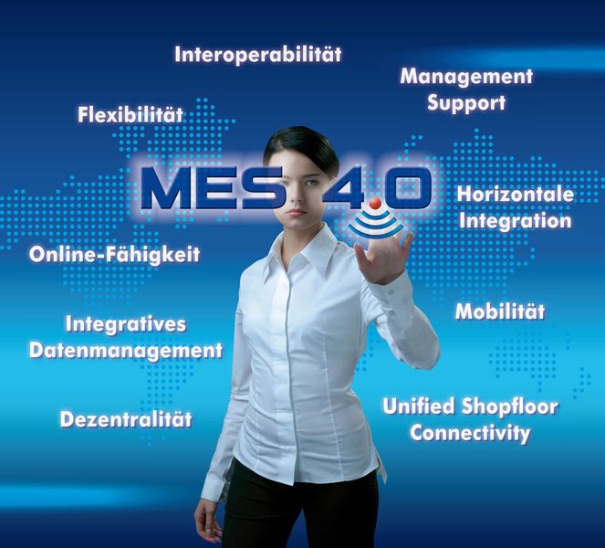 Das Zukunftskonzept MES 4.0 umfasst alle Themengebiete, die für eine dezentrale Fertigung im Sinne von Industrie 4.0 relevant sind. (Bild: MPDV)