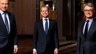 From left-right: Christian Rynning-Tønnesen, CEO, Statkraft; Svein Tore Holsether, President and CEO of Yara; and Øyvind Eriksen, President & CEO of Aker and Chairman of Aker Horizons. (Ole Walter Jacobsen)