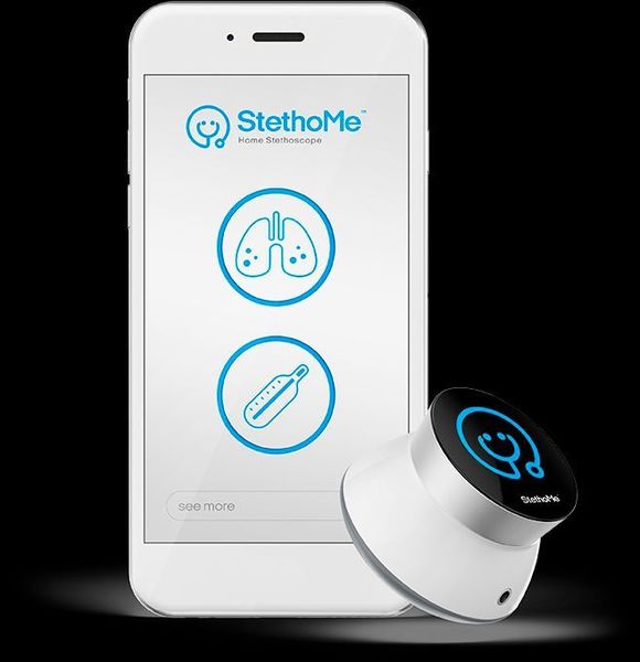 EBV Iot Hero StethoMe: medizinisches Diagnosegerät, das sich mit dem Smartphone synchronisiert. (Stethome)