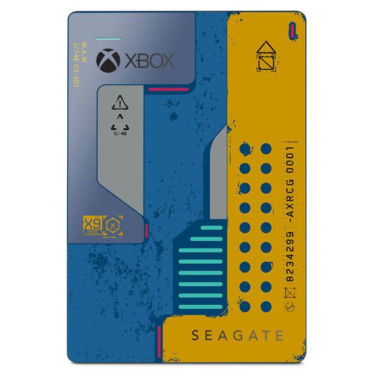 Festplatte im Cyberpunk-Look: Seagate Game Drive für Xbox Cyberpunk 2077 Special Edition.(Bild:  Seagate)