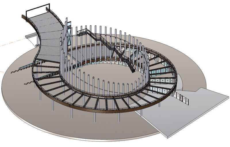 Hi-CAD-Konstruktion mit Treppen und Geländern. (Bild: J. van Belzen/ISD)