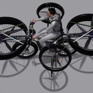 Um das Fahrrad in die Luft zu heben, spielten sie verschiedene technische Alternativen durch und entschieden sich schließlich für das sogenannte Multicopter-Prinzip: Damit steigt das Fahrzeug dank des Schubs von sechs feststehenden, horizontalen Propellern in die Luft.