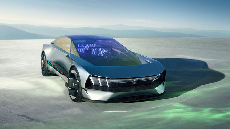 Das Anfang 2023 auf der CES in Las Vegas vorstellte Konzeptauto Inception nimmt einiges der kommenden E-Peugeots vorweg.