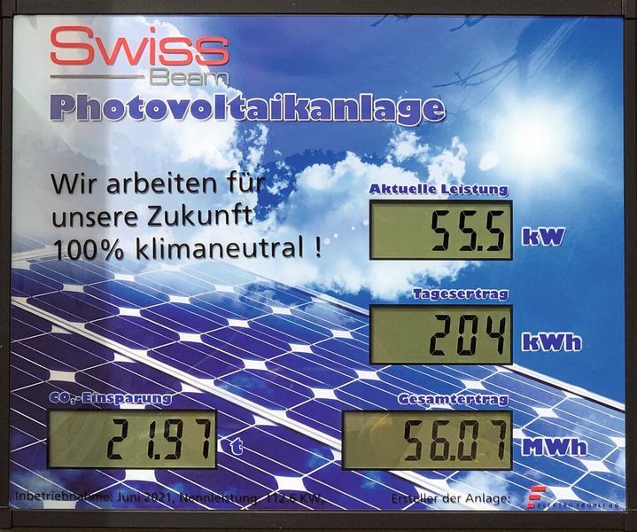 Kennzahlen der Solaranlage auf den Mutschellen. (Swissbeam)