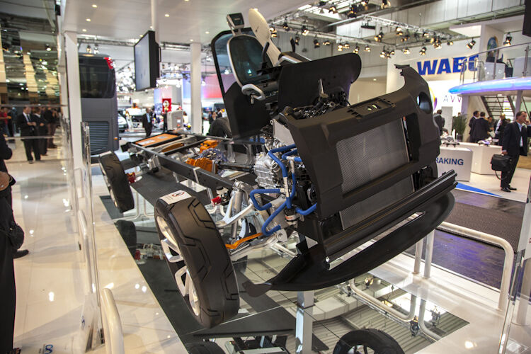 So stellt sich Iveco das Innenleben seiner elektrischen Fahrzeuge der Zukunft vor. (Foto: Suffner)