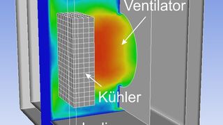 CFD-Modell des Agilent 7890A GC inklusive Kühler (Bild: Iuta)