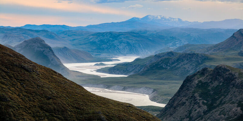 Der Isotorq-Fluss Grönland mit Schmelzwasser des Isunnguata-Sermia-Gletschers 