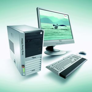 Fujitsu Siemens spart mit dem Green-PC bis zu 50 Prozent Energie.