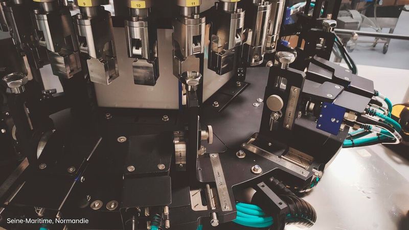 Les ampoules sont placées dans le carrousel pour permettre aux caméras d'acquérir les images nécessaires à l'inspection. (Source : Aspen)