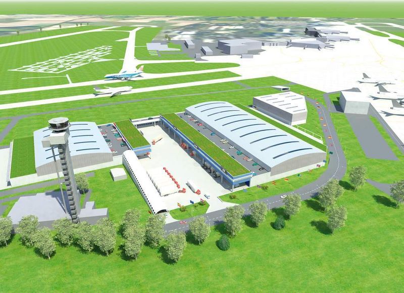 Der 26 000 m² große WCC-Neubau am Flughafen Hannover für 42 Mio. Euro soll Anfang 2010 fertig gestellt sein.Bild: Garbe World-Cargo-Center (Archiv: Vogel Business Media)