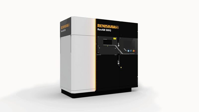 Die Ren-AM 500Q von Renishaw arbeitet mit vier Lasern und einem automatisierten Pulver-und-Abfallbehandlungs-System. (Renishaw)