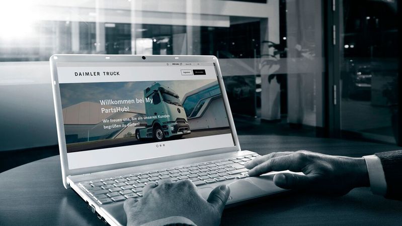 Daimler Truck startet Online-Shop „My PartsHub" für Ersatzteilbeschaffung.(Bild:  Daimler Truck AG)
