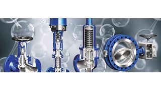 Übersicht ausgewählter Ari-Armaturen für die Wasserstoff-Wertschöpfungskette: (v.l.) das Handabsperrventil Faba-Plus, das Stellventil Stevi Pro mit elektrischem Stellantrieb Premio-Plus 2G, das Sicherheitsventil Safe und die dreifach exzentrische Prozessklappe Zetrix. (Bild: Ari-Armaturen)