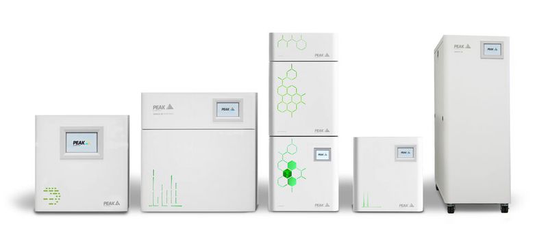 Gruppe von Gasgeneratoren für GC, LC, GCMS, LCMS.  (Bild: PEAK Scientific Instruments GmbH)