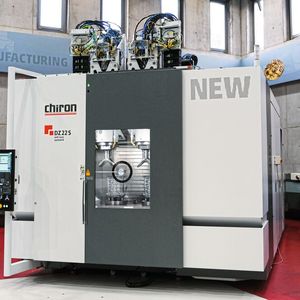 Für das doppelspindlige Bearbeiten großer Stückzahlen hat Chiron die DZ 22 S mill turn system 8 im Programm.(Bild:  Chiron)