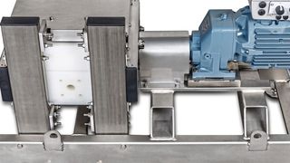 Die HRK ist eine hermetisch dichte, totraumfreie Pumpe mit geringer Pulsation. Von der dichtungslosen Kreiselpumpe hat sie Eigenschaften wie hermetische Dichtheit, geringe Kosten und Ventillosigkeit geerbt, von der Verdrängerpumpe Vorzüge wie einen hohen Wirkungsgrad und die Eignung für zähe Förderflüssigkeiten. (Bild: Bungartz)