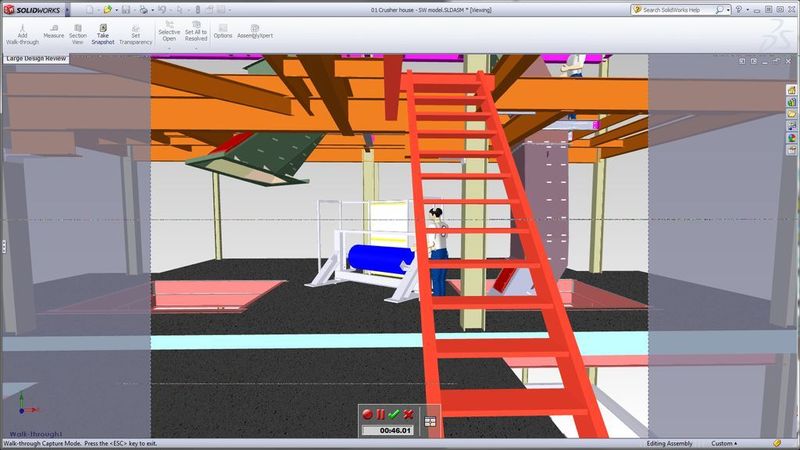 Der Walkthrough-Modus ist auch im Prüfungsmodus für große Konstruktionen möglich.  (Bild: Solidworks)