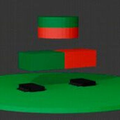 Bild 1: Hall-Sensor-Schalteraufbau mit zwei Hall-Sensor-ICs (schwarz), einem beweglichen Permanentmagneten und einem störenden externen Magneten. (Bild: Invenio)