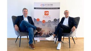 Michael Vogel (l.), Geschäftsführer von Evy Solutions, und Klaus Eisenschmidt, Geschäftsführer von SLS Works, sind eine Kooperation eingegangen. (Bild: Evy/SLS)