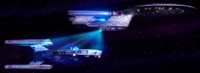 Sogenannte Traktorstrahlen können im Star Trek Universum ganze Raumschiffe erfassen und durchs All schleppen. (Bild: Memory Alpha / Paramount Pictures)