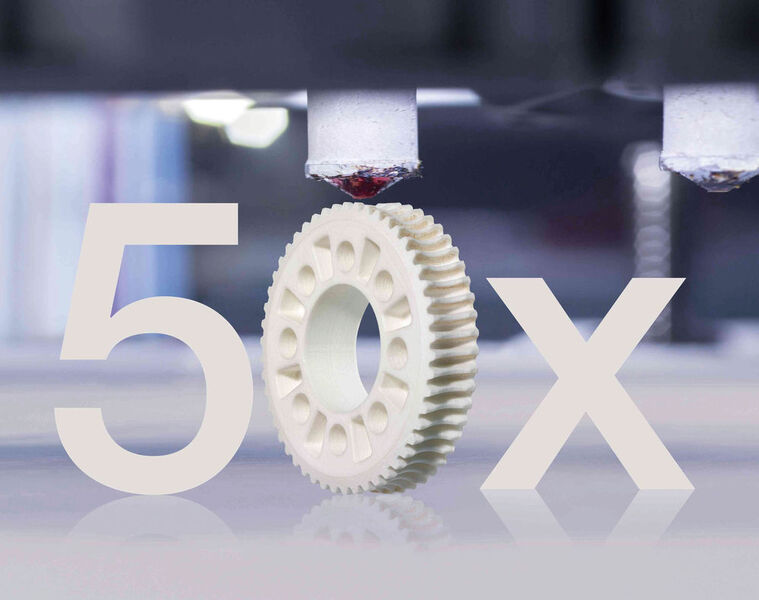 Komplizierte Bauteile wie Schneckenräder lassen sich mit dem 3D-Druckservice in kürzester Zeit realisieren. Dabei sind sie laut Igus bis zu 50 mal abriebfester als vergleichbare im 3D-Druck gefertigte Komponenten.  (Igus)