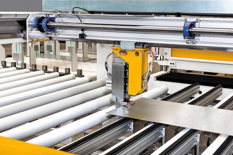 Die Längsbeschnittstation mit dem Greifersystem für die Platinen. (Bild: Ottemeier)