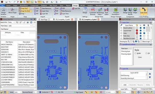 Ein leistungsfähiger Designvergleich ermöglicht ein schnelles Erkennen von Unterschieden zwischen verschiedenen Versionen von PCB- oder Schaltplandesigns. (Bild:  Zuken)