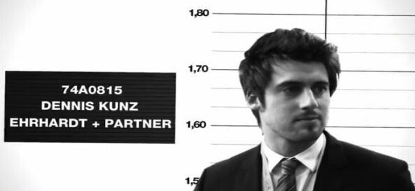 Mit seinen Parcoursläufern macht er sich verdächtig – Dennis Kunz von Ehrhardt + Partner. (Bild: Weber)