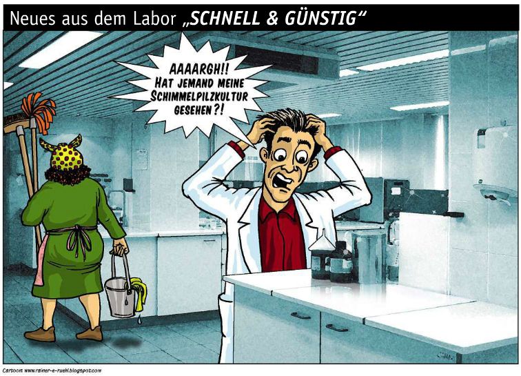 Übersicht unserer Bildergalerien (Comic: www.rainer-e-ruehl.blogspot.com) (Bild: LABORPRAXIS/Rühl)