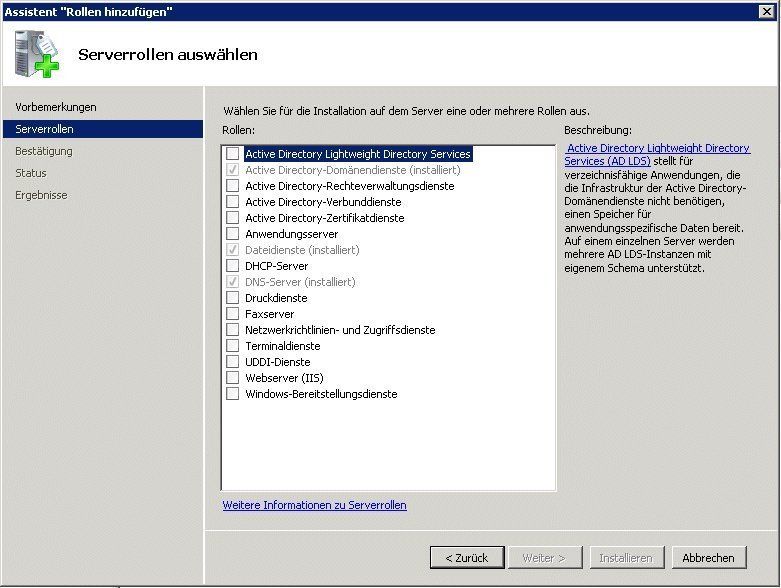 Bild 2: Assistent zur Installation einer neuen Serverrolle (Archiv: Vogel Business Media)
