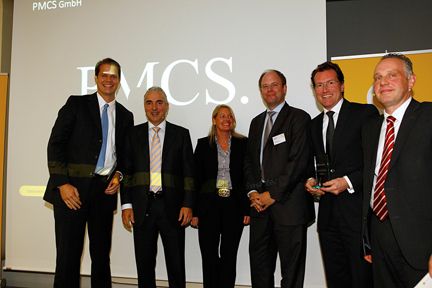 PMCS ist Archiving & E-Discovery Partner 2010. Harald Popp (PCMS), Andreas Zeitler, Marion Feitsma (beide Symantec), Ingo Bollhöfer, Dirk Martin (beide PCMS), Alexander Neff (Symantec) (Archiv: Vogel Business Media)