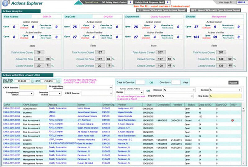 Actions Explorer — delivers real-time status of all actions (Picture: Siemens)