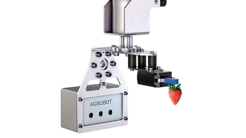 Greifer für die Erdbeererntemaschine von Acrobot.  (Gimatic)